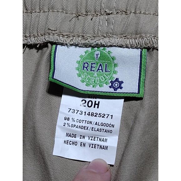 Real School Unisex School Youth Husky Uniform Jogger Pull on Pant Size 20 H Khak - Picture 3 of 5